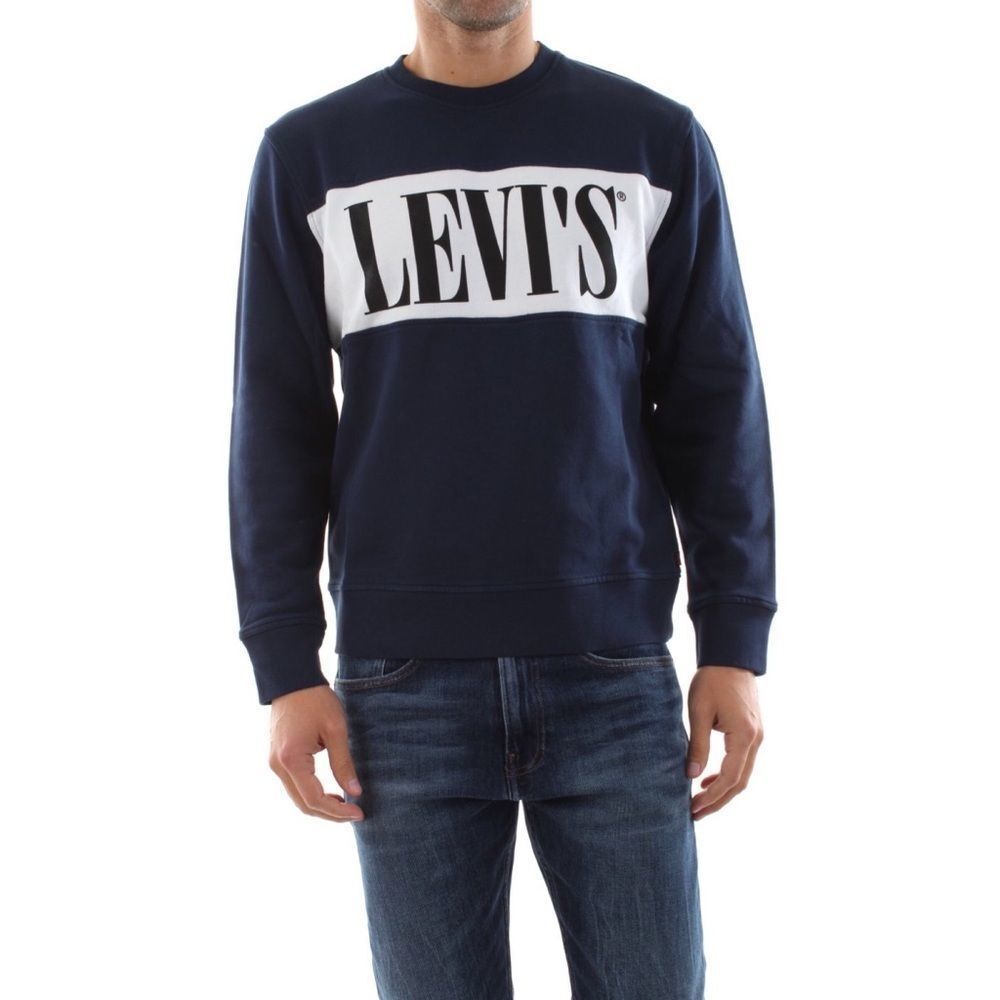 LEVI'S Men’s Navy Colorblock Crew Sweatshirt sz L